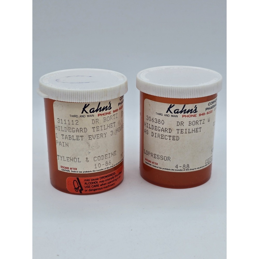 2 Lot Empty Used Medicine Pill Bottles Pharmacy Prescription Storage Crafts COOL